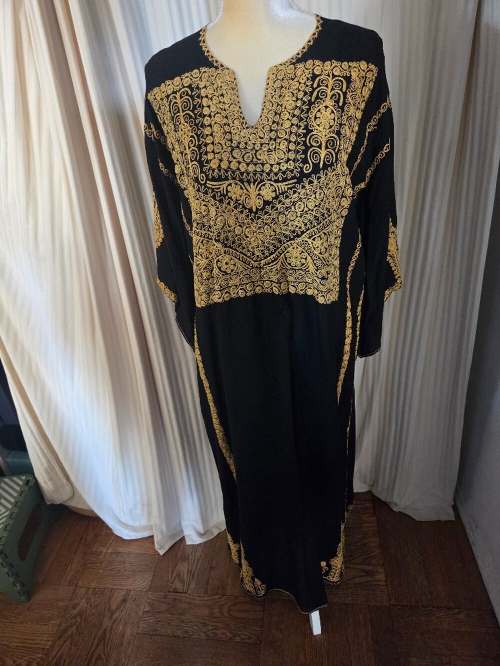 Middle Eastern Caftan with Gold Embroidery